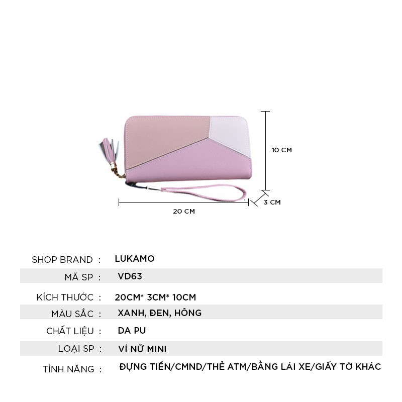 Ví nữ nhiều ngăn dáng dài cầm tay thời trang cao cấp đẹp giá rẻ BL30