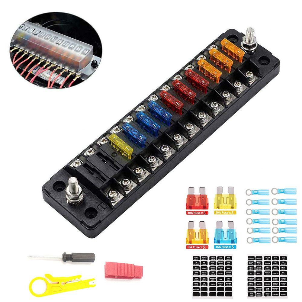Giá Đỡ Cầu Chì 12V / 32V 12 Chiều Bằng Nhựa Có Đèn LED Báo Hiệu Dành Cho Tàu Thuyền Ốp