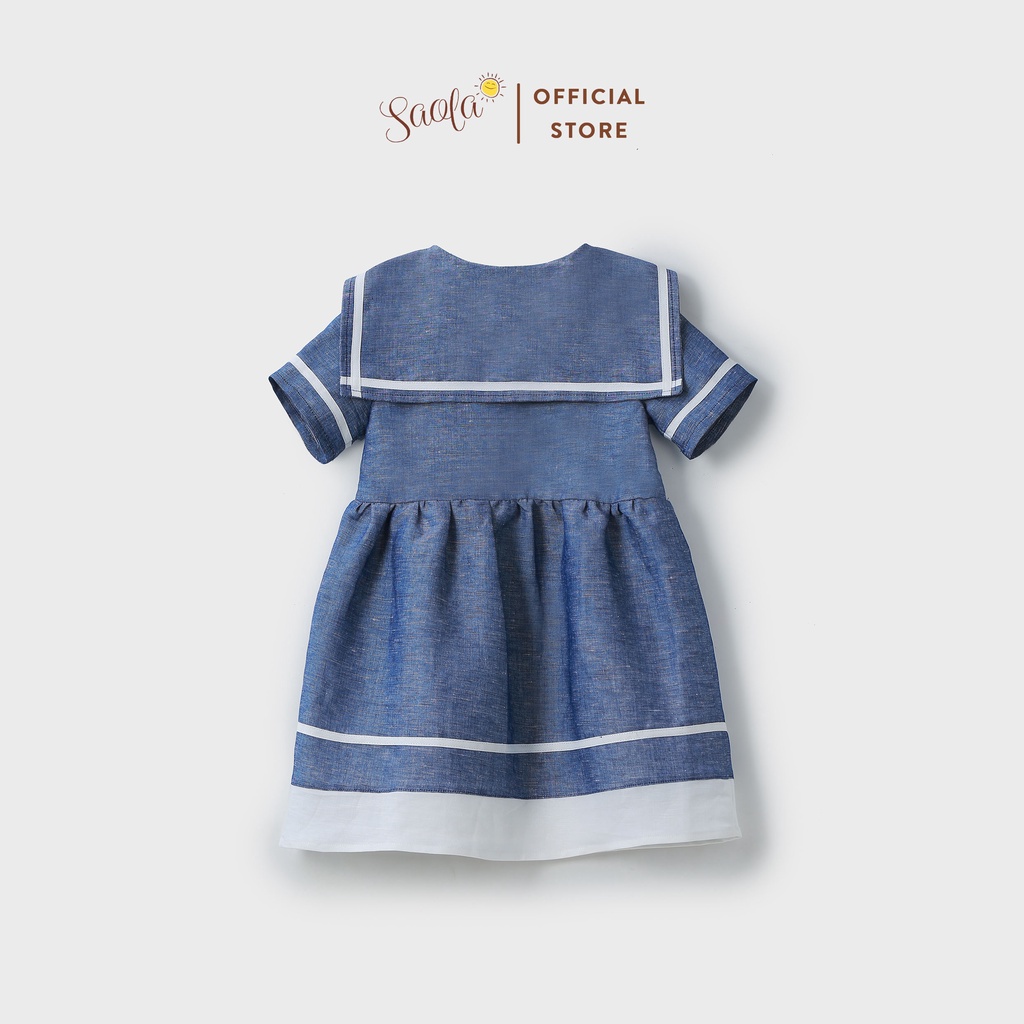 Đầm Babydoll Tay Ngắn Cổ Thủy Thủ Xinh Xắn Cho Bé - SOFIA DRESS - DRL015 - SAOLA KIDS CLOTHING