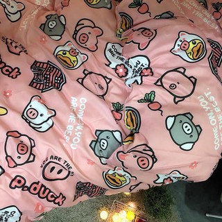 Sét chăn ga cotton poly lợn hồng mới