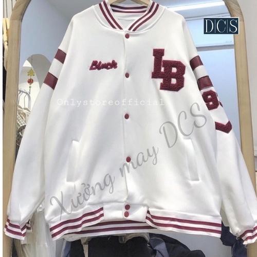 [Mã FAMARAL1 giảm 10K đơn 50K] Áo Khoác Bomber Unisex Áo Varsity Jacket Nam Nữ Chất Nỉ Cúc Bấm LB 93 Xưởng May DCS