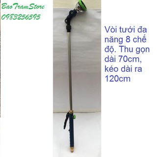 Vòi tưới cây đa năng 8 chế độ, kéo dài 120cm thu gọn còn 70cm