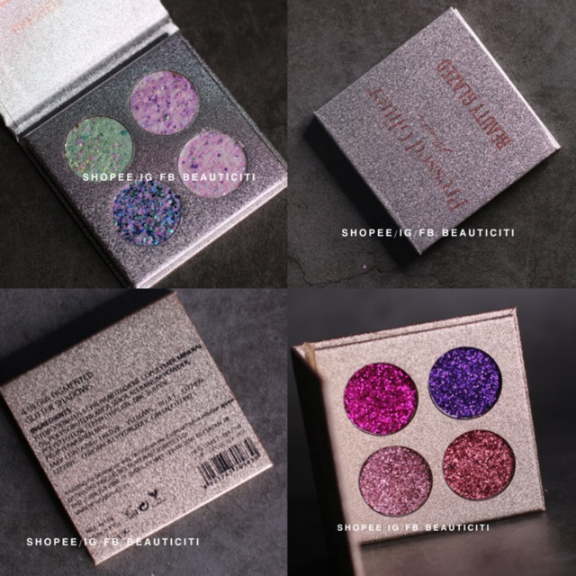 BẢNG NHŨ MẮT KIM TUYẾN BEAUTY GLAZED 4 Ô PRESSED GLITTER | BigBuy360 - bigbuy360.vn