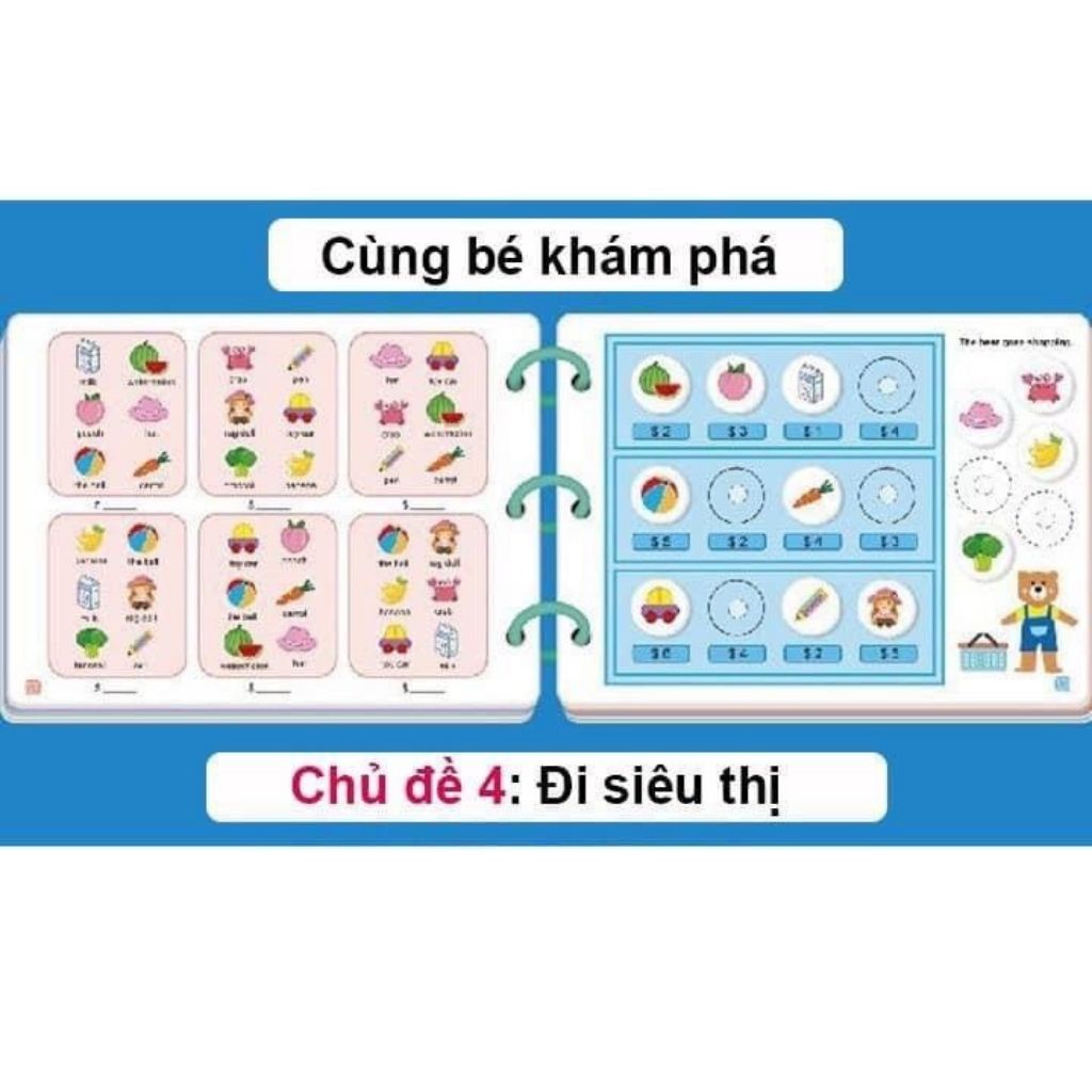 Đồ chơi bóc dán thông minh montessori hàng đẹp 17 chủ đề giúp bé vừa chơi vừa học