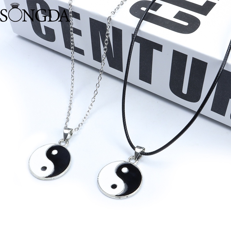 Vòng Cổ Choker Mặt Âm Dương Trắng Đen Phong Cách Punk Hip Hop Thời Trang Cho Nữ