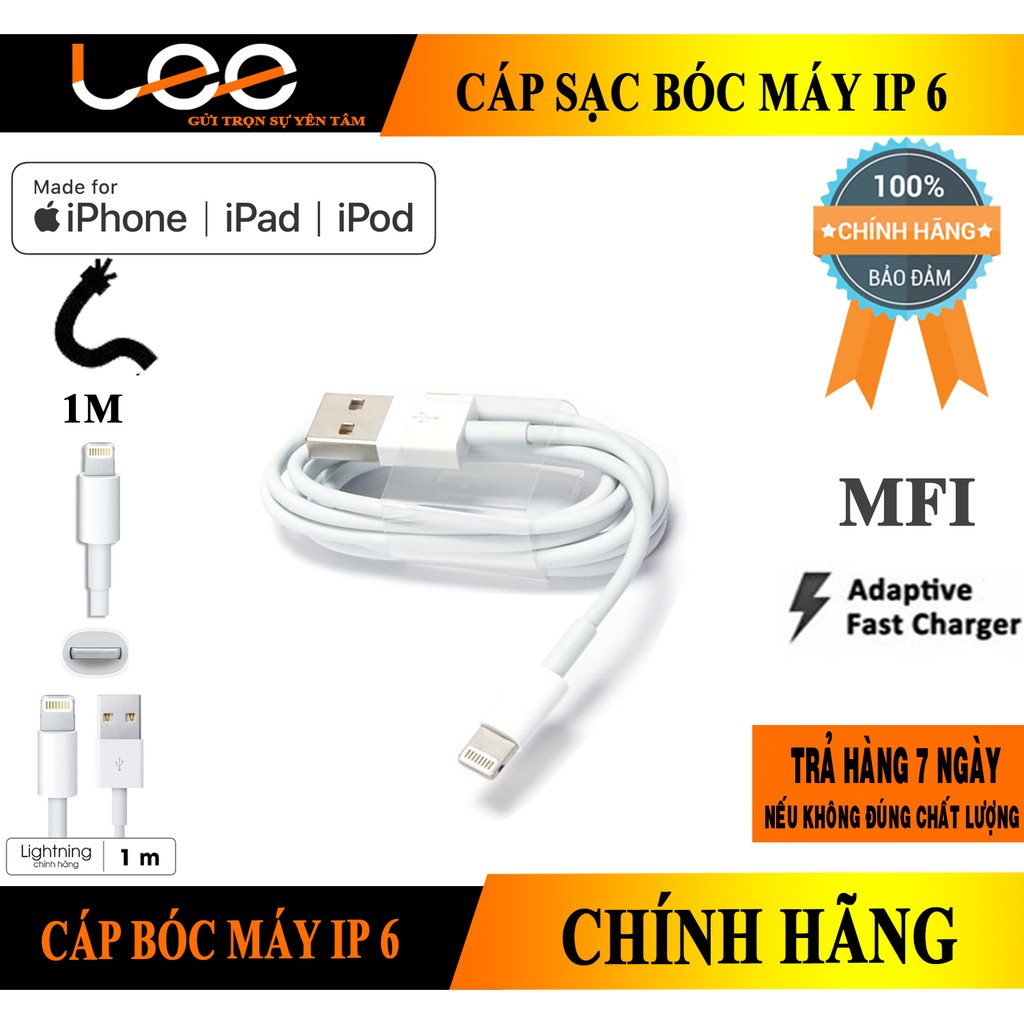 Cáp sạc iphone bóc máy 5S - 6G