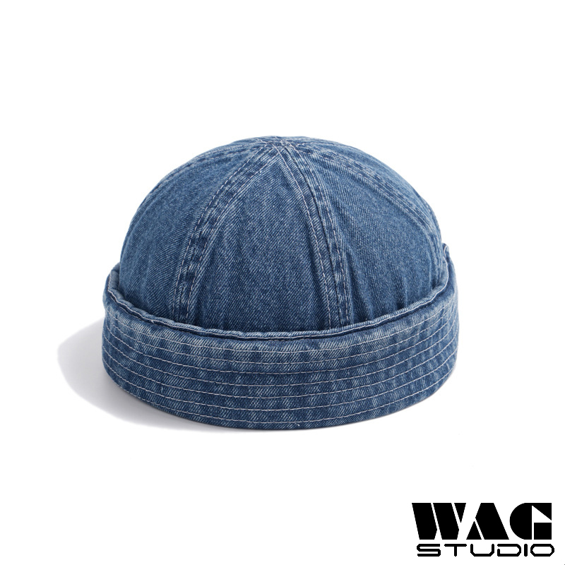 Mũ Denim Mikihat Không Vành Phong Cách Hip Hop Cổ Điển Cho Nam Và Nữ