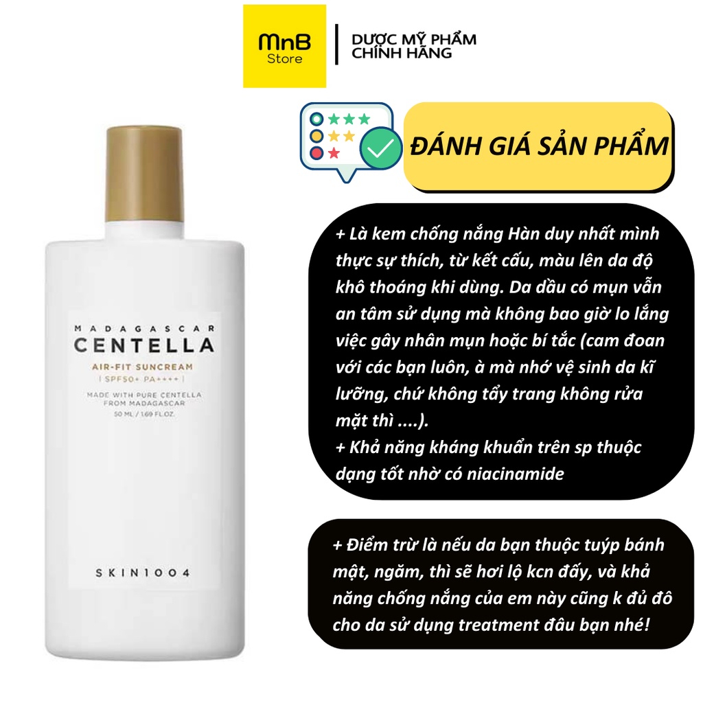 Kem Chống Nắng Skin1004 Madagascar Centella Air-fit Suncream SPF50+ PA++++ 50ml