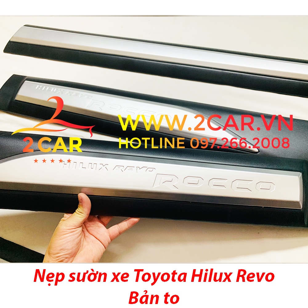 Nẹp Sườn, Nẹp Hông xe Toyota Fortuner , Hilux 2017 2018 2019 2020 2021 2022 2023- BẢN TO 2 MÀU