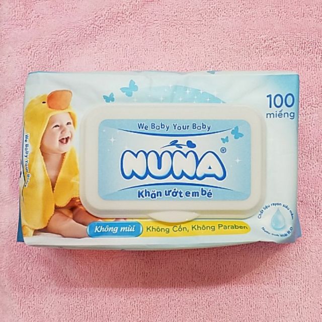 Giấy ướt không mùi Nuna (100 miếng)