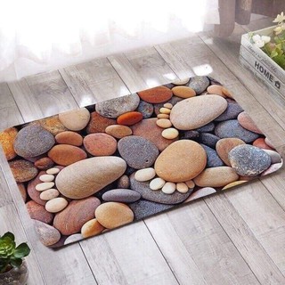 Thảm lau chân 3d họa tiết sỏi đá