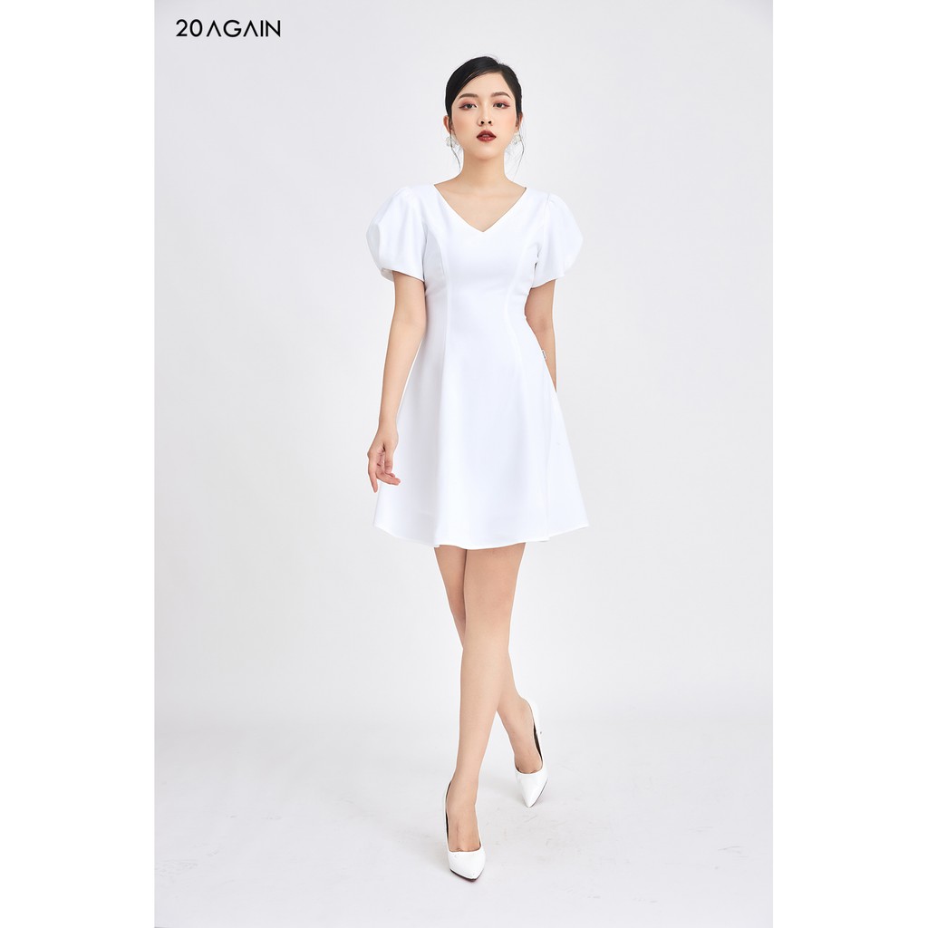 Đầm xòe ngắn tay cổ tim xẻ tay - 20Again - DEA0466 | BigBuy360 - bigbuy360.vn