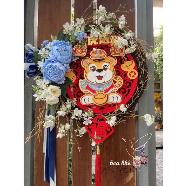 VÒNG HOA TREO TẾT -TRANG TRÍ TẾT ( không gồm liễn con hổ )