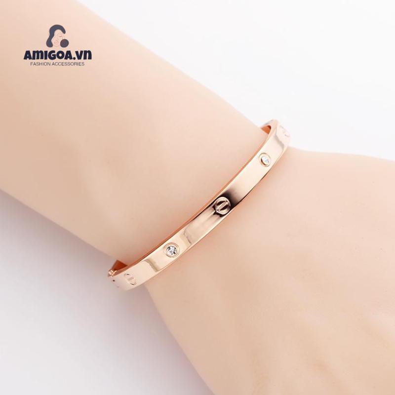 Vòng Tay Đính Kim Cương Giả Bằng Hợp Kim Dành Cho Cặp Đôi
