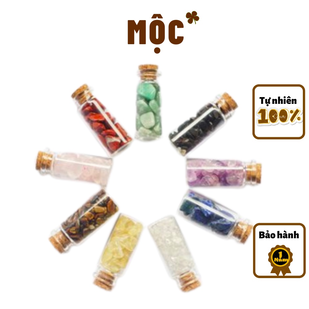 Hũ vụn TA mini MỘC JEWELRY đã mài bóng thanh tẩy phong thủy trang trí nhà cửa tự Nhiên màu xanh đen đỏ vàng tím hồng
