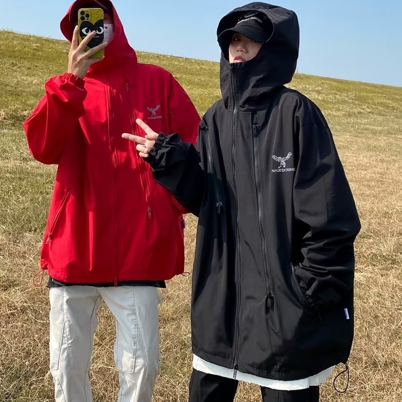 Áo Khoác Hoodie Dáng Rộng Phối Khóa Kéo Có Size M-2xl Thời Trang Xuân Thu Dành Cho Cặp Đôi