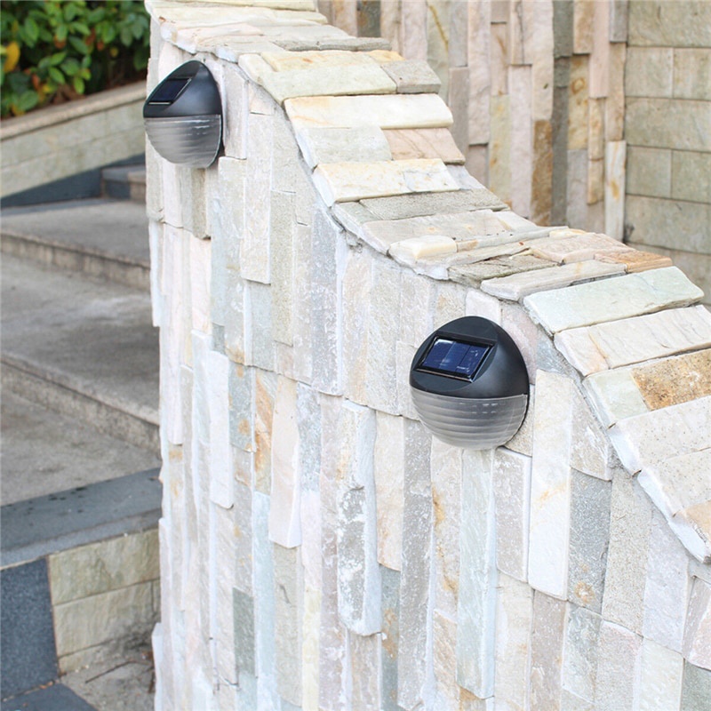 Đèn led năng lượng mặt trời 2 bóng chống thấm nước gắn tường/cầu thang/hàng rào/sân vườn tiện dụng