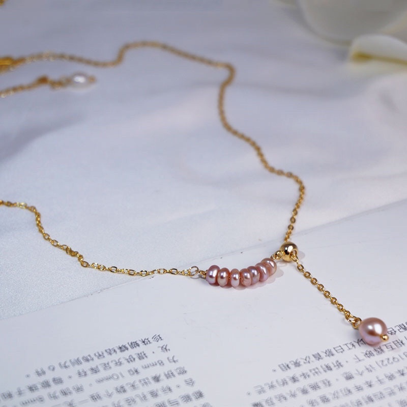 Dây Chuyền Thép Không Ghỉ Mạ Vàng Mix Ngọc Trai - NT470 - Ngọc Trai Trường Thịnh