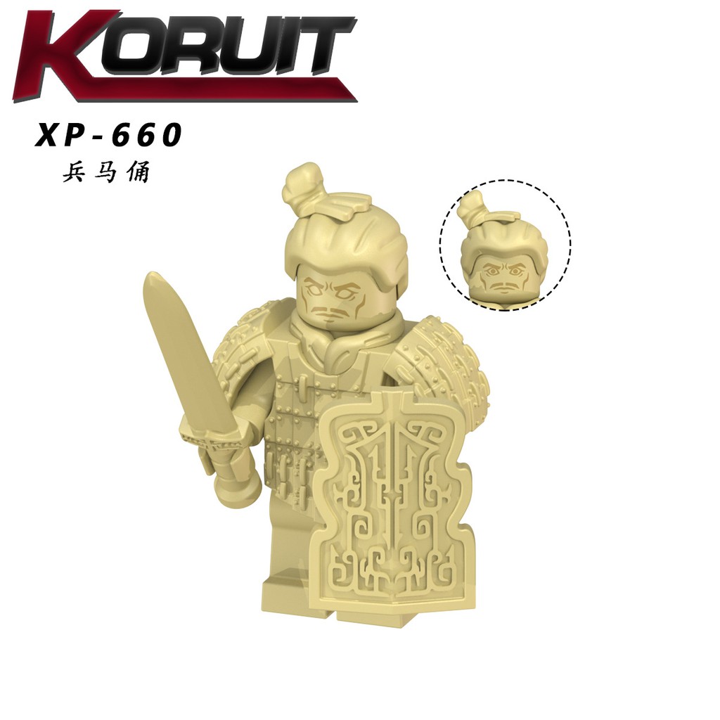 Minifigure Nhân Vật Binh Lính Đất Nung Tần Vương Tần Thủy Hoàng Đội Quân Đất Nung KT1089