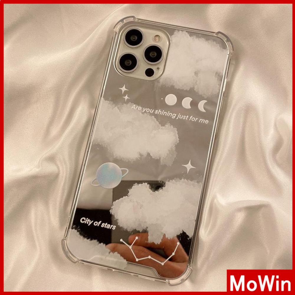 Ốp điện thoại acrylic mặt gương chống sốc mẫu ngôi sao/ mây thích hợp cho iPhone 11 13 Pro Max 12 Pro Max 7 Plus xr