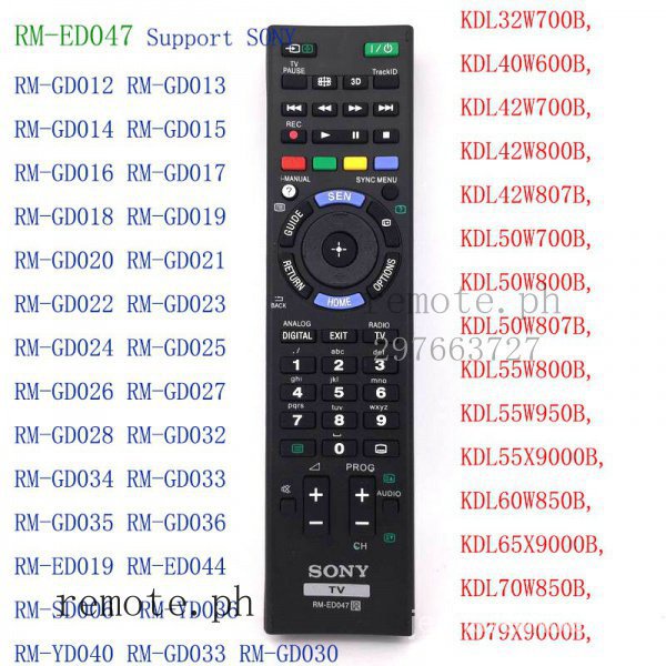 Sony cho RM-ED047, RM-GD030 LED LCD TV điều khiển từ xa RM-GD033 RM-GD010 RM-GD011 RM-GD012 RM-GD013