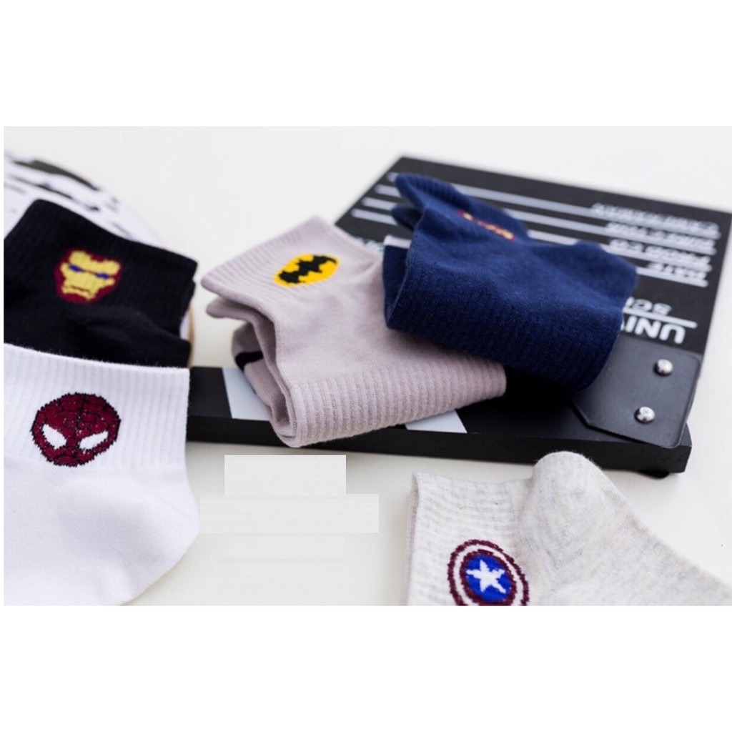 Bộ 05 vớ ngắn in logo siêu anh hùng DTonline