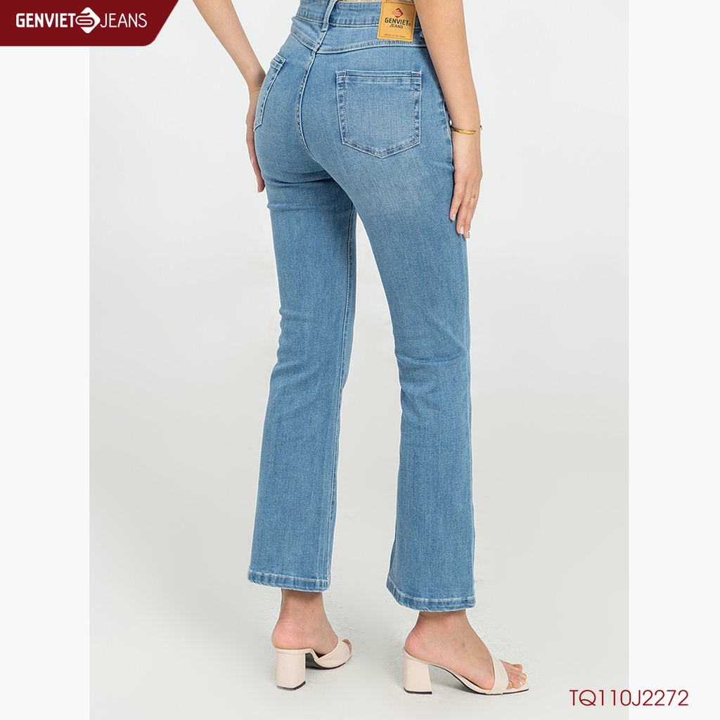 Quần Jeans Nữ Ống Vẩy Loe Co Dãn Genviet Chất Bò Jean Trẻ Trung Năng Động Ống Loe TQ110J2272