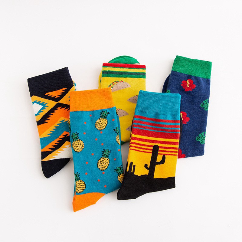 Cặp vớ cotton in hình quả dứa dễ thương