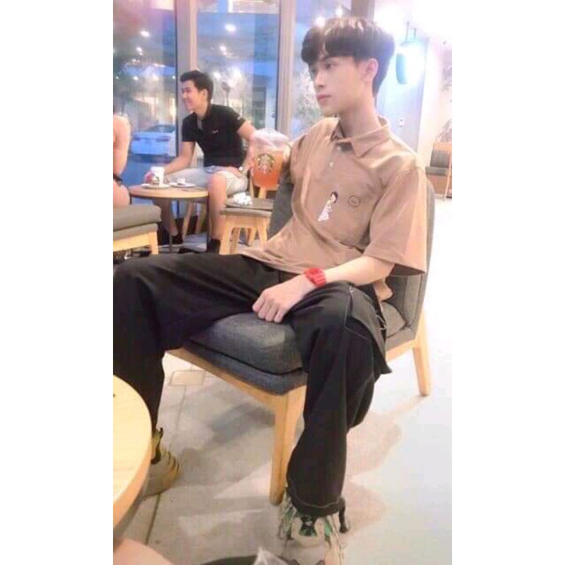 [Rẻ Vô Địch] Áo cotton tay lỡ Unisex -- Áo polo cô gái mèo heo | BigBuy360 - bigbuy360.vn