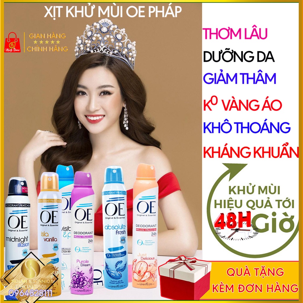 Xịt khử mùi nữ thơm lâu, khô thoáng OE PHÁP, ngăn ngừa mùi hôi cơ thể, Thay thế nước hoa, lăn nách, sáp thơm