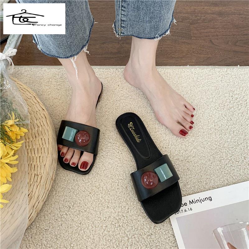 Dép Sandal Đế Bệt Thời Trang Mùa Hè Pháp Cho Nữ