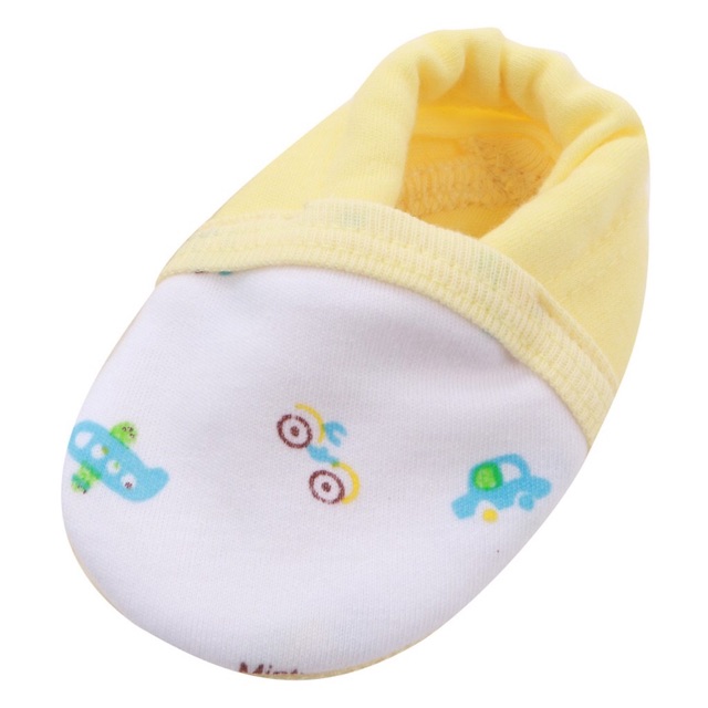 Giày vải Mintuu cotton HỌA TIẾT 100% 2 lớp mềm mịn cho bé 0-6m