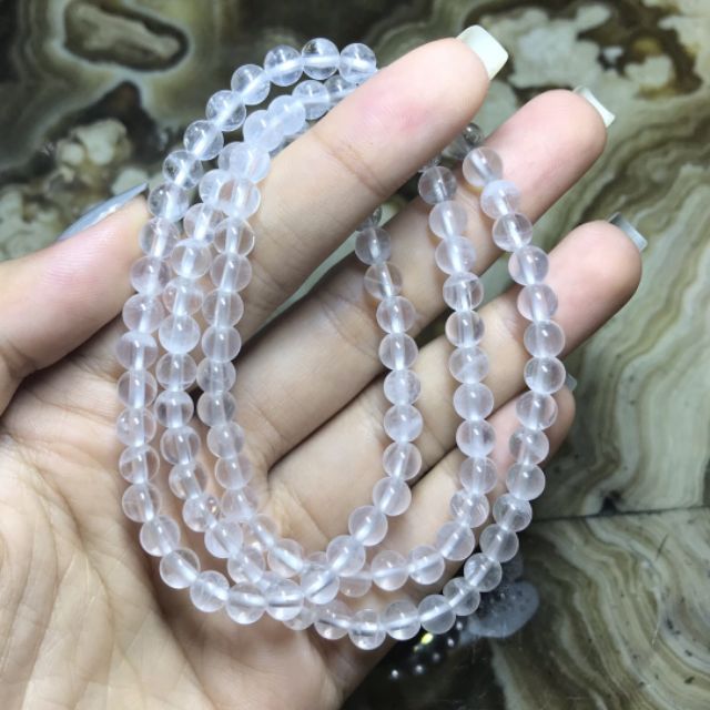 Vòng tay t.anh trắng quấn ba vòng 6 li