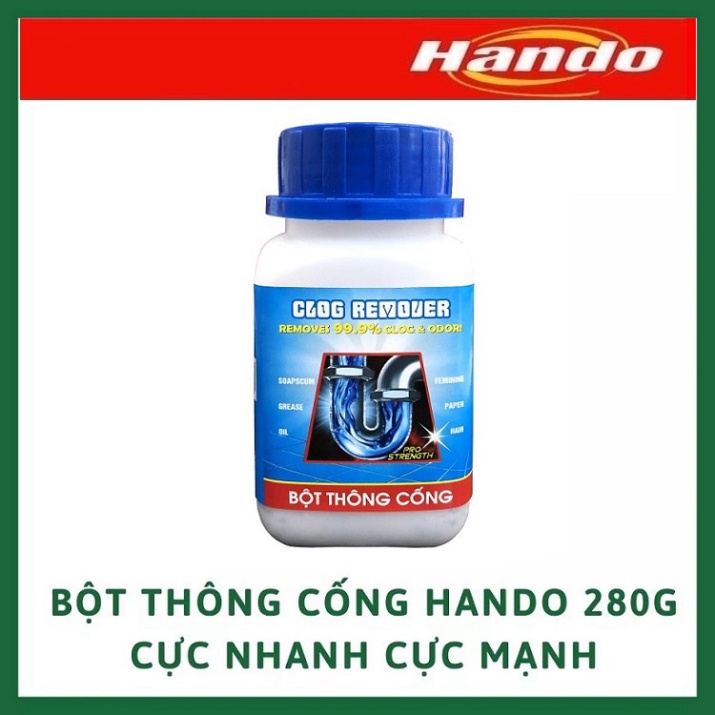 Hộp bột thông cống, đường ống nước siêu mạnh Hando 280G (Thông tắc do chất thải hữu cơ)
