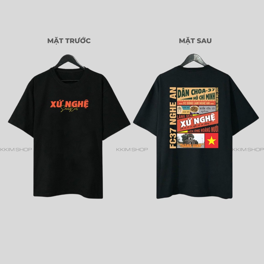 Áo thun tay lỡ NGHỆ AN, Áo phông 63 tỉnh thành Form rộng oversize, chất liệu Cotton KKIMSHOP