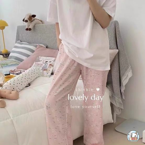 Bộ Đồ Ngủ In Họa Tiết Hoạt Hình Gấu Phong Cách Hàn Quốc Thời Trang Mùa Hè Dễ Thương Cho Nữ