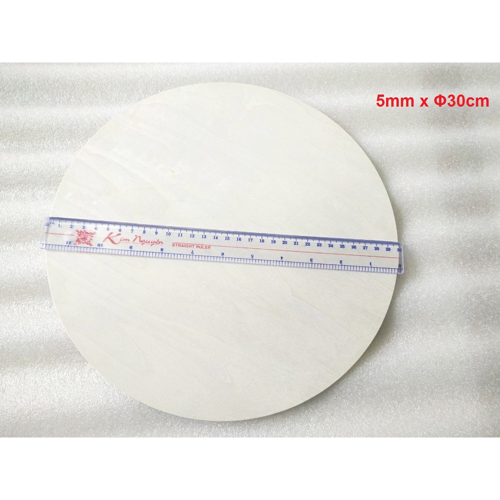 [5mm x 30cm] Tấm gỗ ván ép tròn, dĩa gỗ tròn làm đồ chơi xếp hình, trang trí, thủ công - Luân Air Models