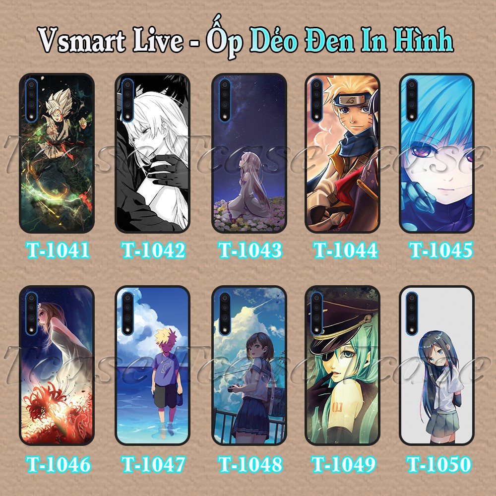 Ốp lưng Vsmart Live dẻo đen in hình Anime siêu đẹp, siêu ngầu