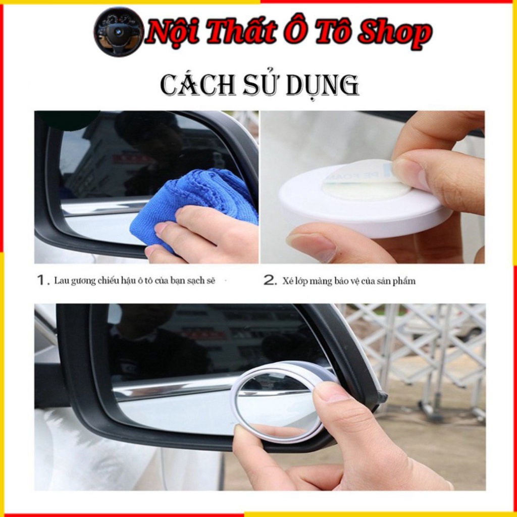 Gương Cầu Lồi Ô Tô Trắng Tĩnh Điện Xoay 360 Độ - Gương Xóa Điểm Mù | Nội Thất Phụ Kiện Chính Hãng - Nội Thất Ô Tô Shop