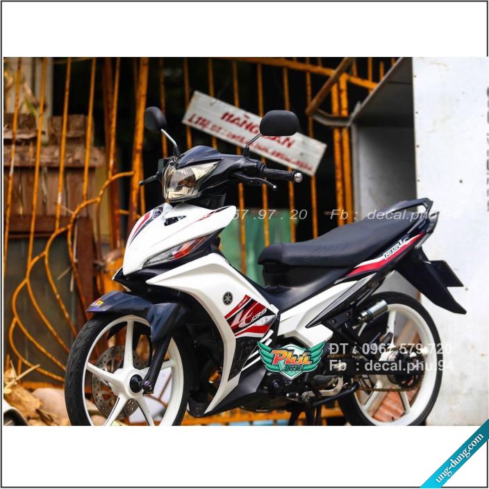 Tem Rời Exciter 135 Lc trắng đỏ mẫu mới (B)
