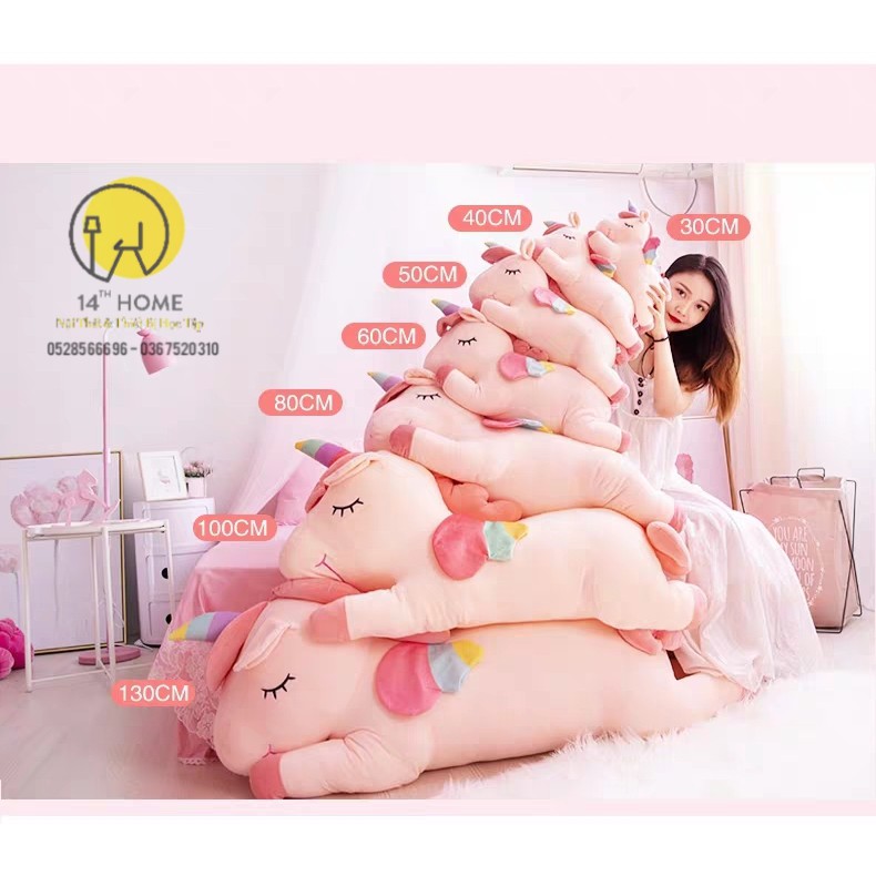 GẤU BÔNG GỐI ÔM Hình Ngựa Pony Hồng Dễ Thương -Nỉ nhung cao cấp hút chân không