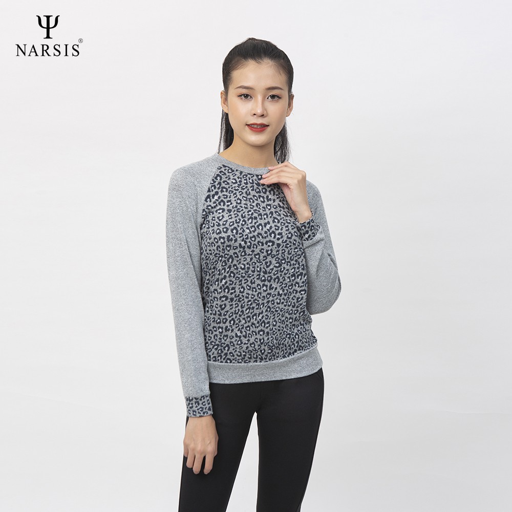 Áo len nữ Narsis L0025 màu ghi vằn đen