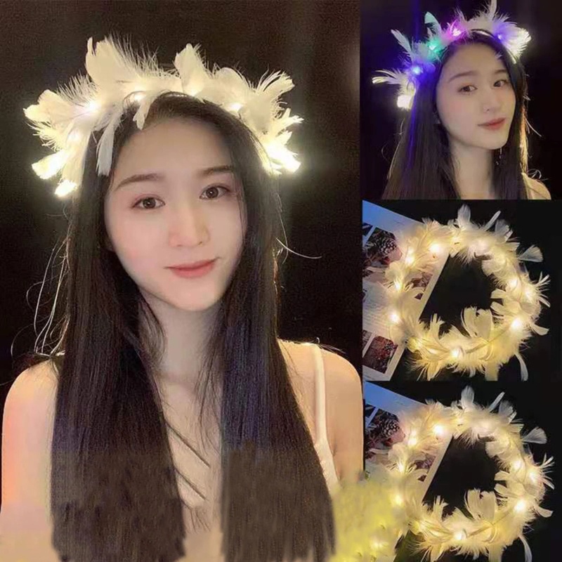 Băng Đô Cài Tóc Hình Vương Miện Có Đèn LED Cho Bé Gái
