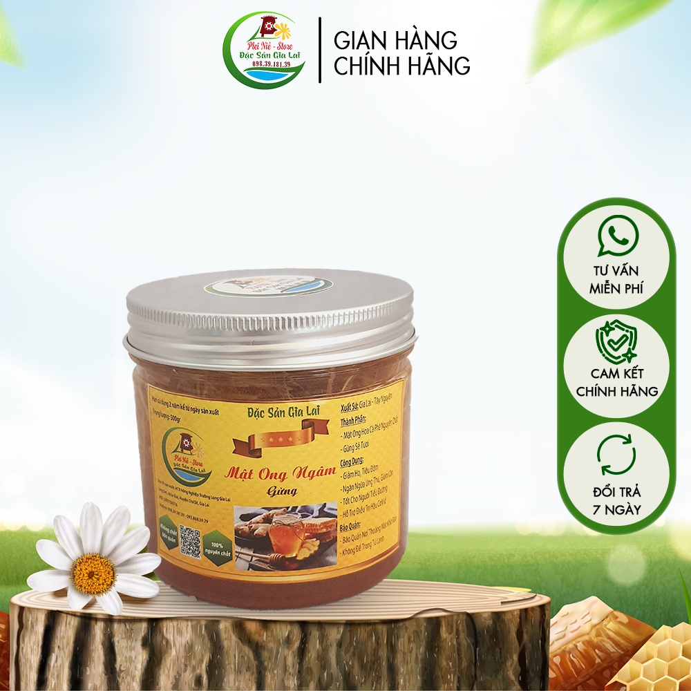 Mật Ong Ngâm Gừng Tươi Tăng Sức Đề Kháng Tốt Cho Tiêu Hóa Hũ 500ml - PLM10