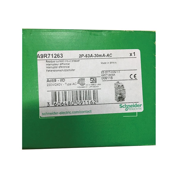 Cầu dao tự động Schneider A9R71263 Acti9 ilD, 2P, 63A, 30mA, 4 Poles | Aptomat chống dòng rò Schneider A9R71263