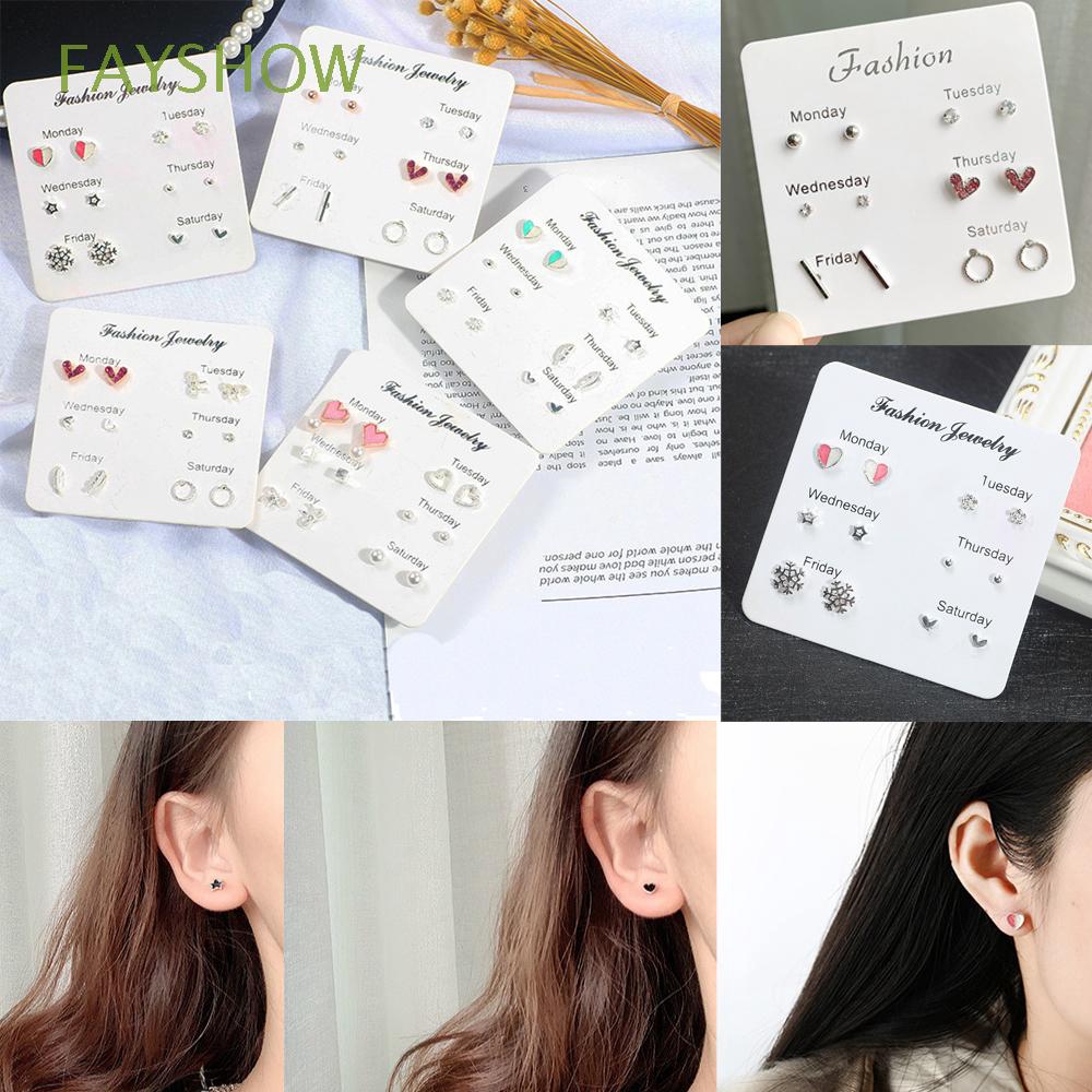 Bộ 6 đôi khuyên tai kiểu dáng thời trang