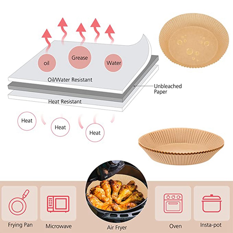 Set 150 giấy lót nồi chiên không dầu chống dính dùng một lần