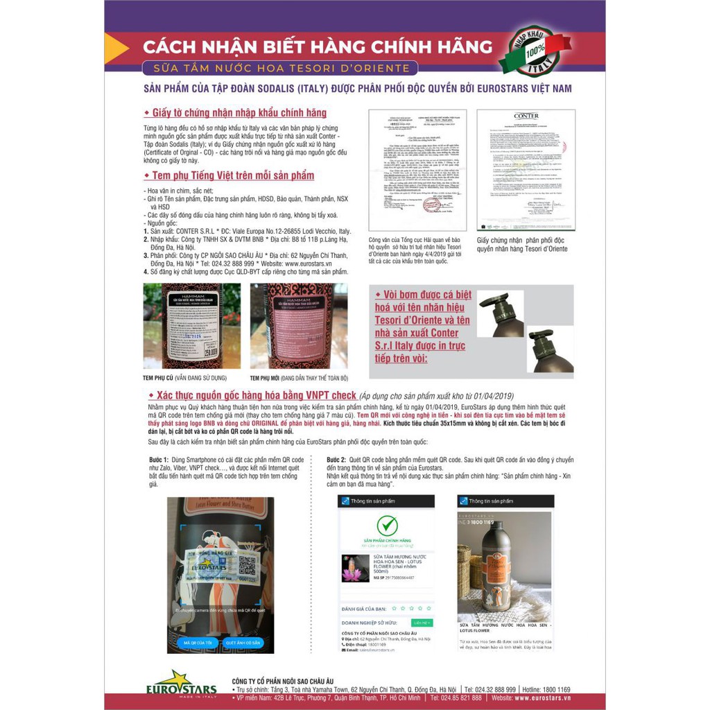 Sữa tắm nước hoa Ý Tesori d'Oriente chính hãng 500ml hương thơm lưu trữ cả ngày kèm vòi | BigBuy360 - bigbuy360.vn