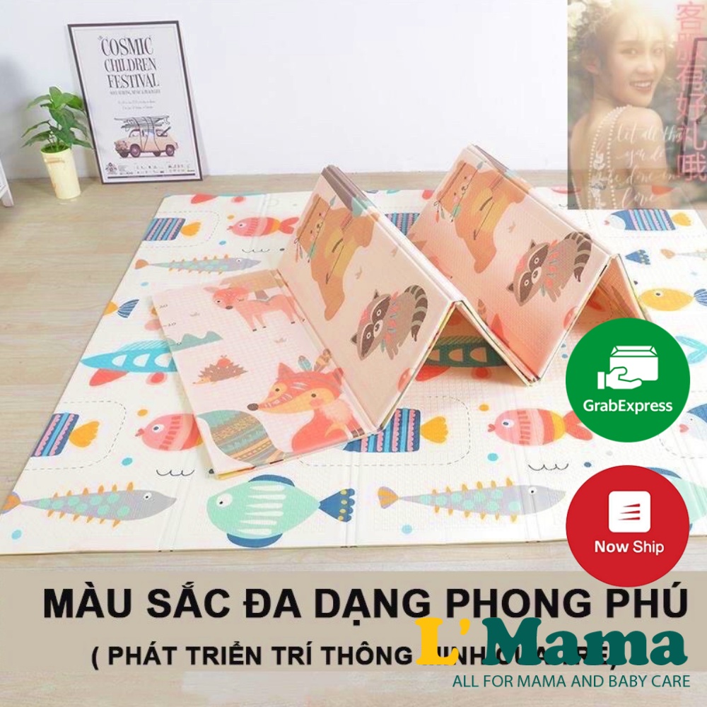 Thảm Xốp Gấp Gọn XPE Hàn Quốc Trải Sàn 2 Mặt Cho Bé Tập Bò Chống Trơn Trượt