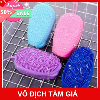 D64 Bông tắm silicon massage tạo bọt